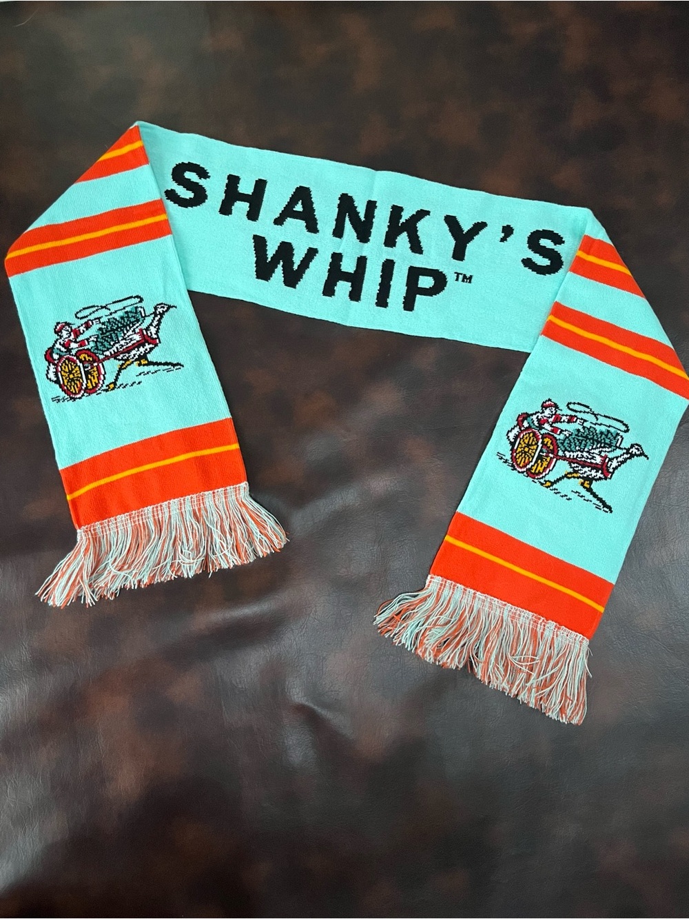 Shanky’s Whip Irish Whiskey and Liqueur Scarf Promo Merchandise NWOT ORG/BLU